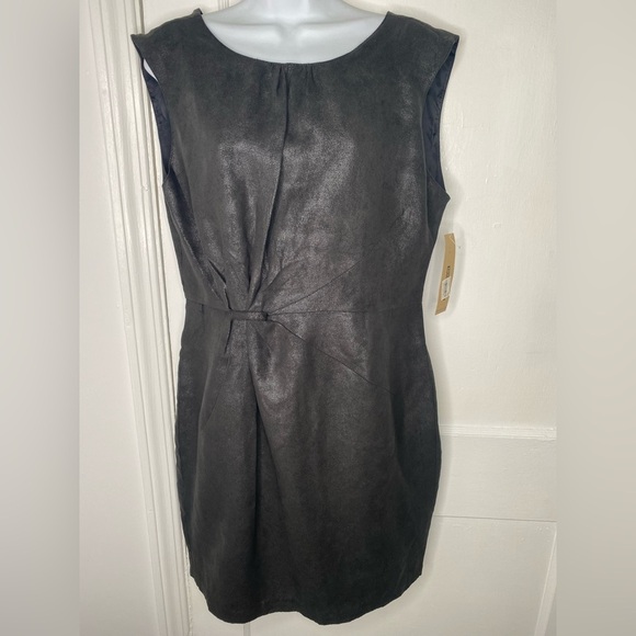 DKNY NWT Sheath Black Shiny Dress Pictured 6 AS-IS - Picture 1 of 9